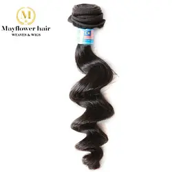 Один комплект Mayflower 100% натуральные волосы малазийские Свободные волны натуральный цвет Можно отбеливать 12-26 дюймов волосы полной кутикулы