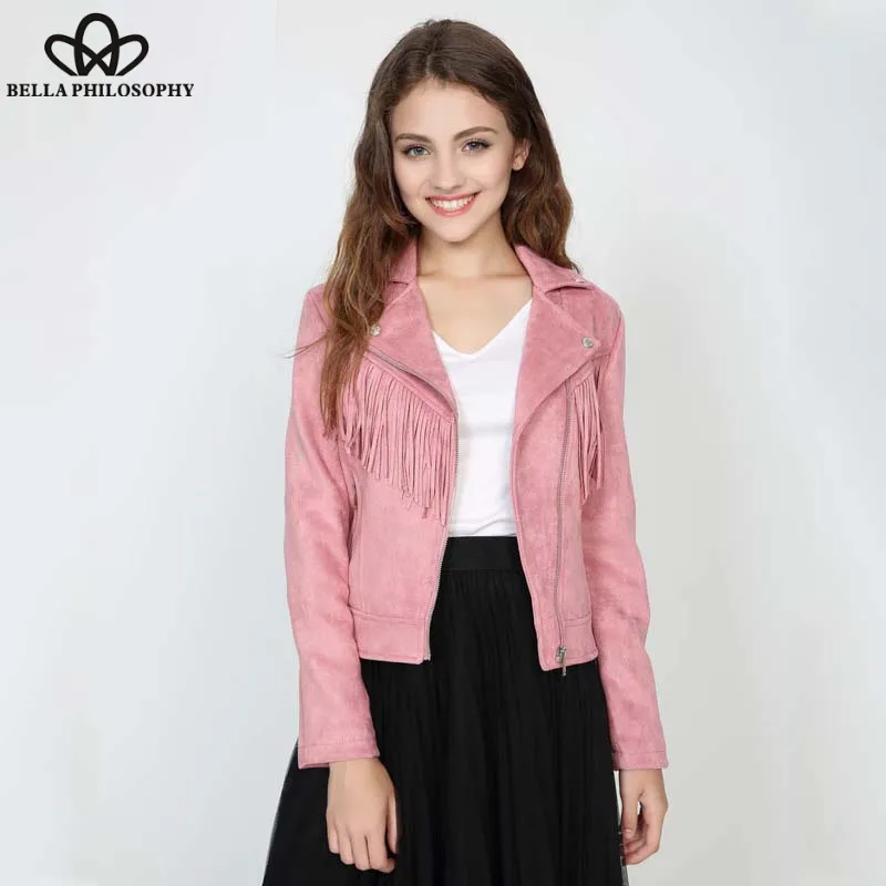 Wonder Autumn silm Leather Jacket Women Short Outwear 2017 Tassel Women