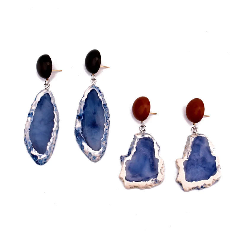 

Boho Irregular Flat Drop Earrings For Women Jewellery Resin Acrylic Eardrop Dangle Earring Pendants Brinco Mujer Moda 2019