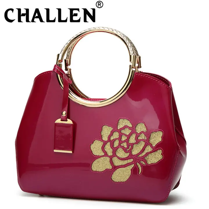 Винтажная Женская Повседневная Сумка-тоут, модная сумка, повседневная качественная кожаная PU женская сумка через плечо, сумка-мессенджер, B44-13 - Цвет: Ярко-розовый