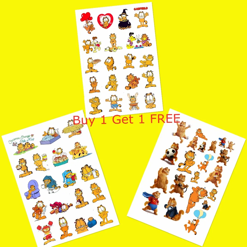 

Uncut A5 the Garfield cat Stickers without cutting Decoration DIY Ablum Diary Scrapbooking Gift For Children