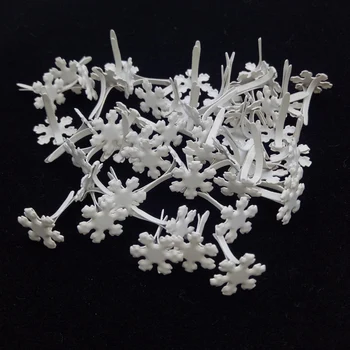 

100PCs White Flower Snowflake Brads Diy Scrapbooking Album Embellishment Merry Christmas Fastener Brads Metal Crafts Decoration
