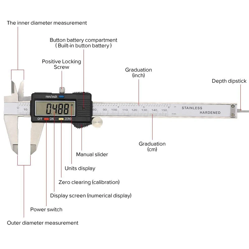 0-150mm Electronic Digital Vernier Caliper 02