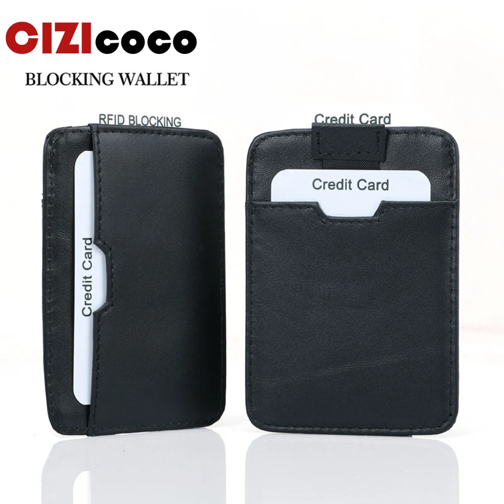 

New Men Card Holders Rfid Wallets Genuine Leather Rfid Blocking Card Holder For Men Rfid Protected Wallets