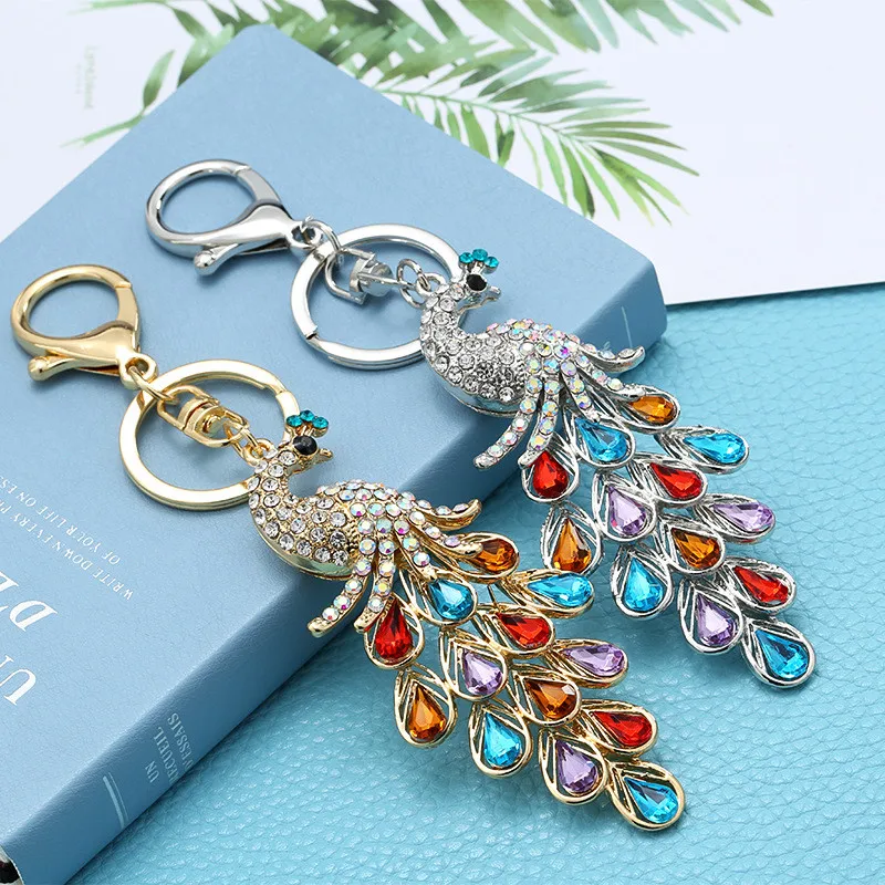 Buy High Grade Rhinestone Peacock Pendants KeyChain