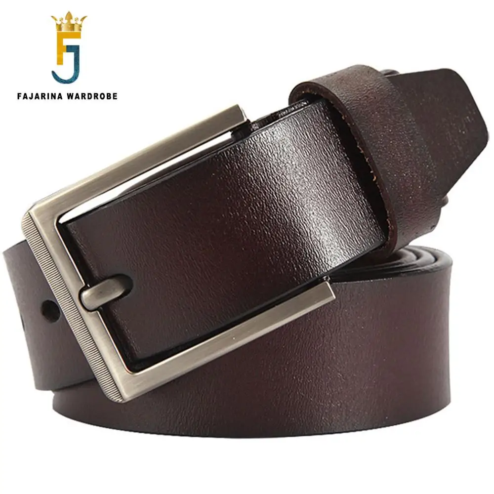 FAJARINA Fashion Simple Pin Buckle Metal Genuine Leather Belt Casual Styles Design Cowhide Belts Men Accessories Jeans N17FJ585