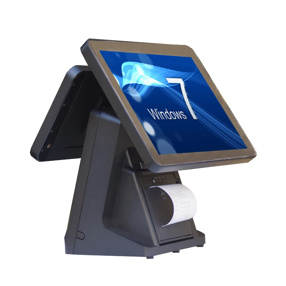 ^Cheap ComPOSxb dual screen 15 inch capacitive touch screen+12 inch lcd pos terminal with 80mm built-in thermal printer for restaurant ^Cheap ComPOSxb dual screen 15 inch capacitive touch screen+12 inch lcd pos terminal with 80mm built-in thermal printer for restaurant
