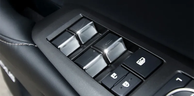 Chrome Interior Door Window Glass Lift Button Cover Trim Sequin ABS Styling Car Accessories Sticker For Lexus NX300h 200t 200 (1)