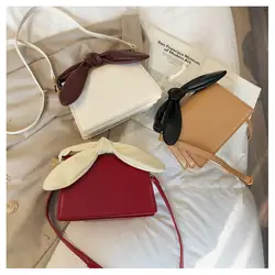 Текстурная сумка женская 2019 Новая мода Простой бант Маленькая квадратная сумка через плечо сумка