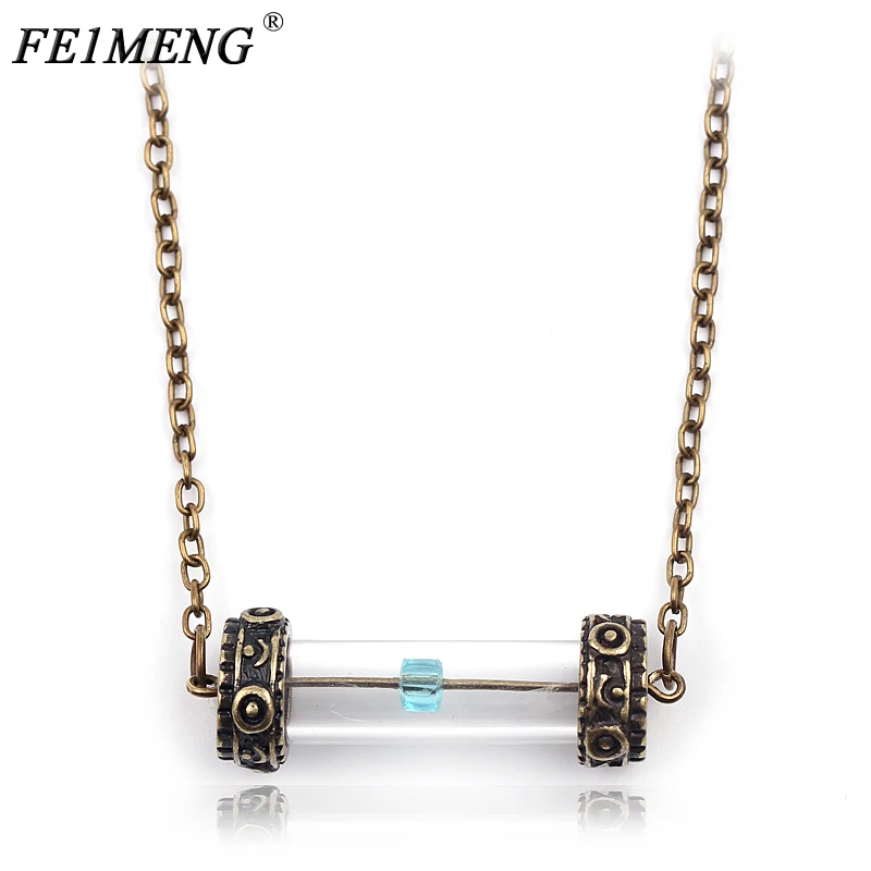 

Stone of Space Necklace Avengers 3 Infinity War Thor Loki Choker Blue Tesseract in Terrarium Pendant Necklaces For Women Men Fan
