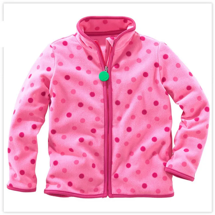 Детская одежда; сезон весна-осень; толстовки для девочек; флисовые куртки и пальто в полоску для маленьких мальчиков; Детский свитер в горошек для девочек - Цвет: pink