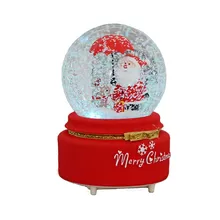 Рождественский Санта-Клаус хрустальный шар вращающаяся Музыкальная шкатулка украшения со снежинками с подсветкой музыкальная шкатулка детская игрушка подарок на день рождения