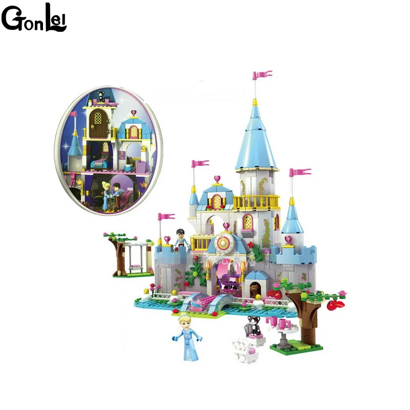 

(GonLeI)669pcs Cinderella Romantic Castle Building bricks SY325 Princess Friend Blocks Girl Toy Compatible