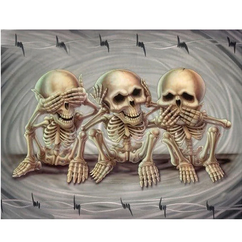 Billig Runde Platz DIY Diamant Malerei Schädel Icon 5D Diamant Stickerei Kunst Malerei Bild Kreuz Stich Halloween Dekoration