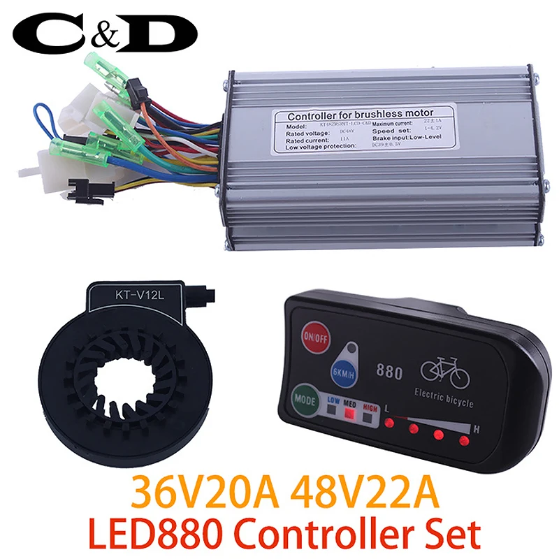 

36V 48V 500W Controller LED 880 display Meter PAS Set E-bike Conversion kit Dual Mode Hall Sensor and Hall Sensorless Compatible