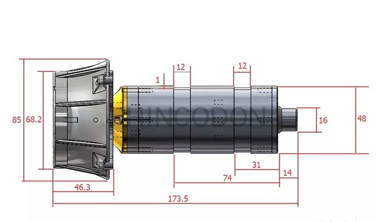RCD-MI50 тяга 5 кг подводный 300 м 24 в масло герметичный Подруливающее устройство Propulsor используется щеточный двигатель постоянного тока для ROV AUV подводная лодка робот RC лодка