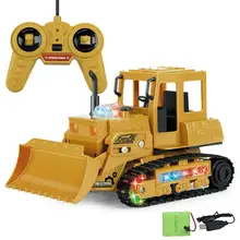 Бульдозер с дистанционным управлением Инженерная модель автомобиля со светом Звук развивающие игрушки подарок на день рождения для детей малышей
