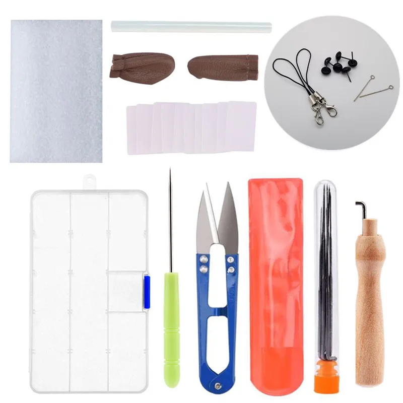 

DIY Craft Kits Needle Set Wool Felting Tool Fibre Roving with Needle Set For Handcraft Starter Needlework Sewing Craft Kit Felte