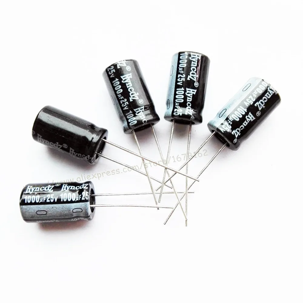 

10PCS/LOT 1000uF 25V 20% 10x17mm Through Hole Aluminum electrolytic capacitor