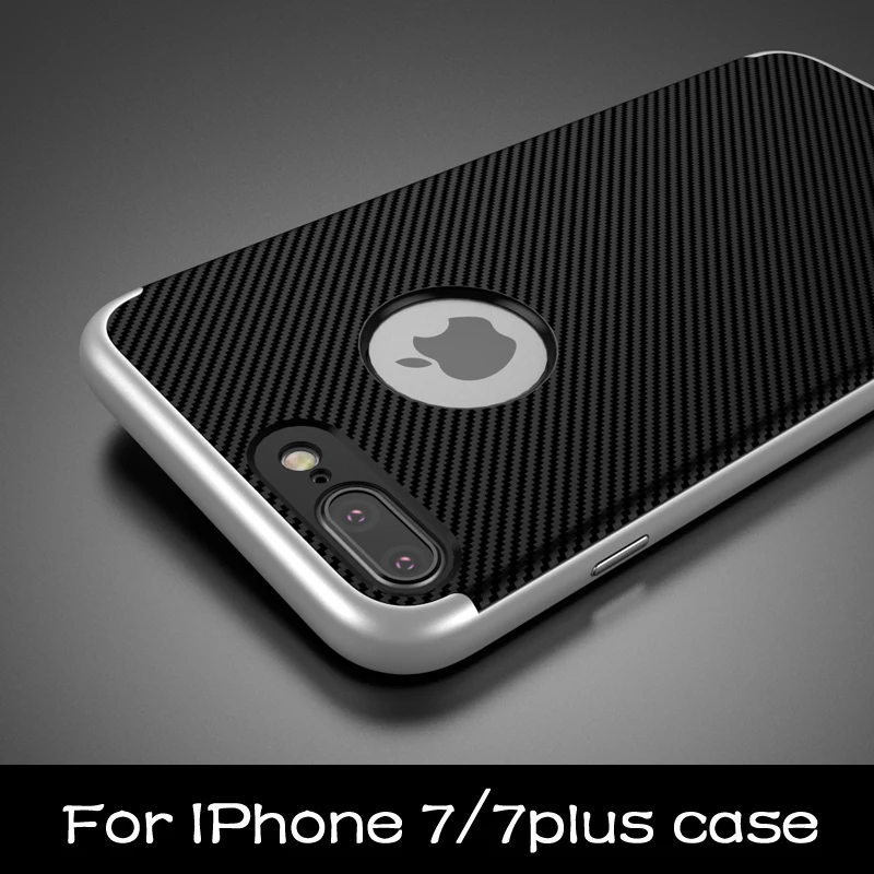 For Apple iPhone 7 7 Plus Luxury Phone Cases PC frame+silicone TPU hybrid Phone back Cover Coque iPhone 7/7plus phone shell