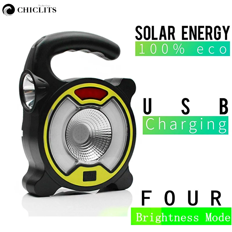 Conduziu a Lâmpada de Acampamento Modos de Lâmpada com Gancho de Suspensão Light para Camping Nova Solar Lanterna Portátil 4 Night Caminhadas Luz
