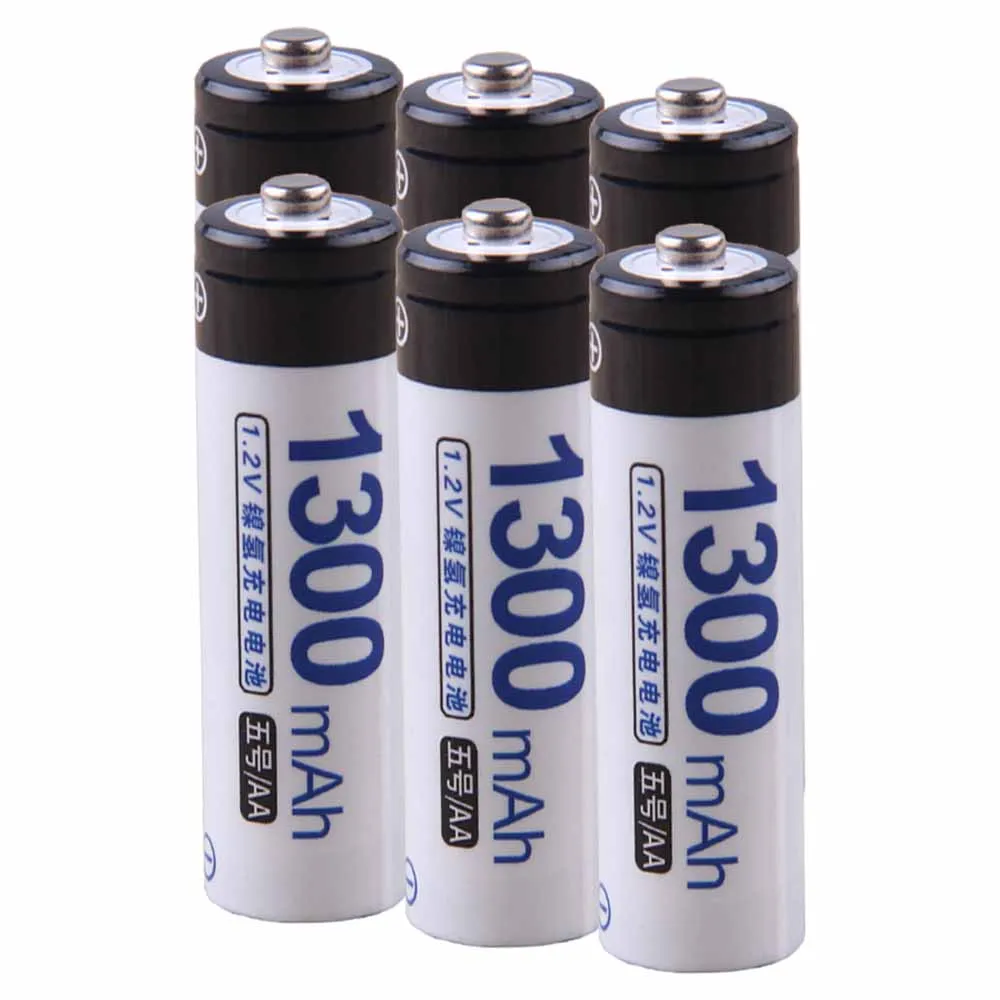 

Lowest price 6 piece AA battery 1.2v batteries rechargeable 1300mAh nimh battery for power tools akkumulator