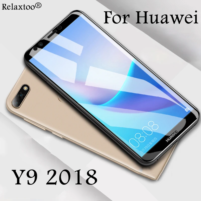 

protective glass on the for huawei y9 2018 glass y 9 9y enjoy 8 plus screen protector tempered glas protect protection film 9h
