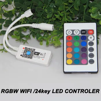 

DC5-28V MIni Wifi RGBW RGB LED Controler + 24 Key IR Remote Controller by Smartphone IOS / Android for RGBW RGB LED Strip Light