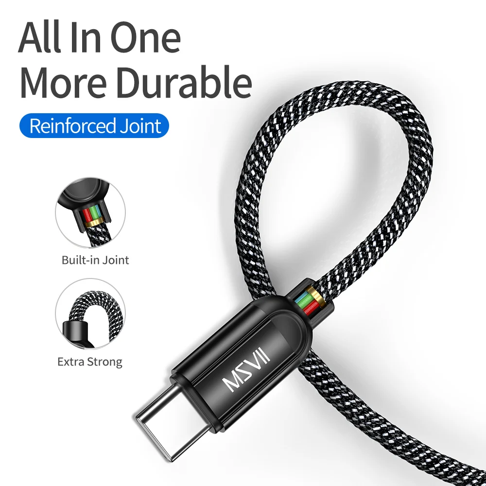 MSVII USB نوع C كابل 5 V 2.4A سريع شحن USB نوع-c كابل لسامسونج عكسها المحمول الهاتف الكابلات ل Xiaomi هواوي USB C