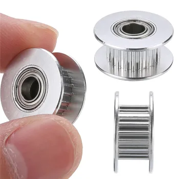 

Mayitr 3pcs 20T GT2 Idler Pulleys 5mm Bore 6mm Belt Smooth Idler Pulley with Bearing for 3D Printers