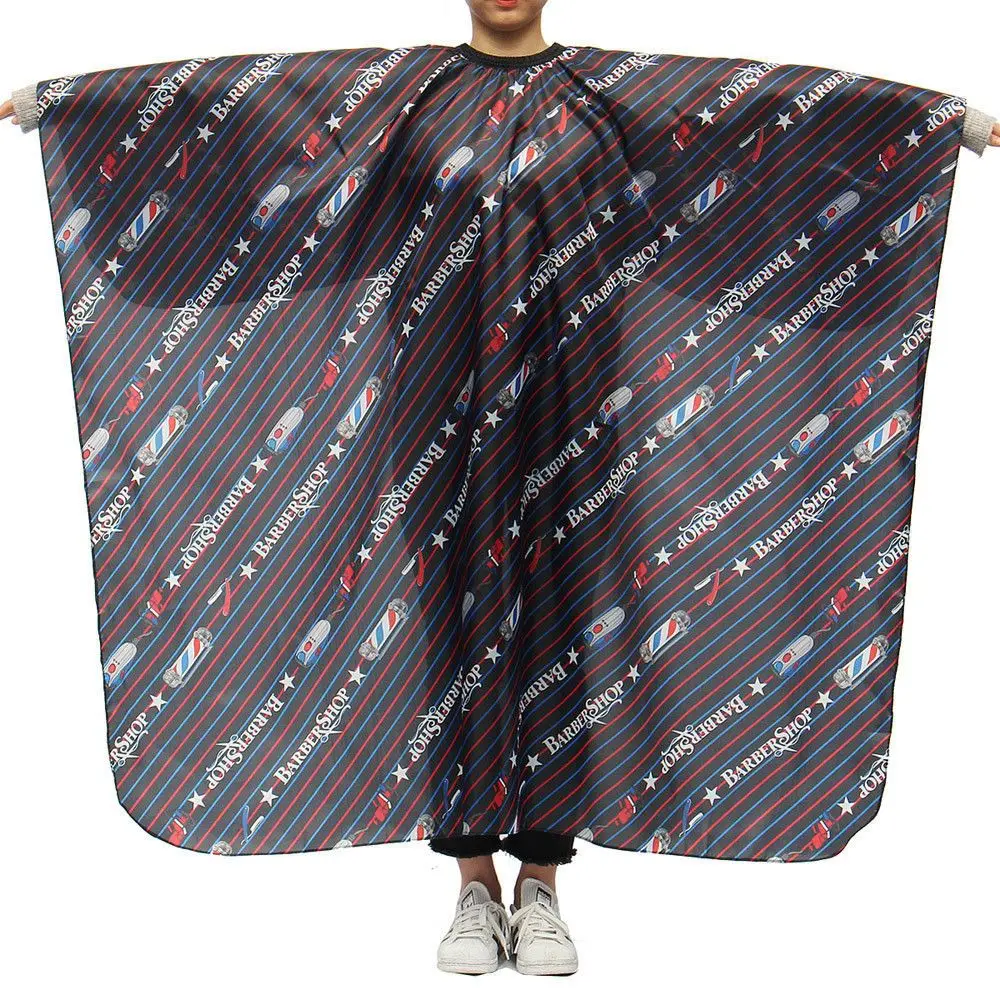 2018 Stripe Printed Cutting Hair Hairdressing Professional Waterproof Salon Barber Gown Cape Hairdressing Apron Haircut capes 2018 Stripe Printed Cutting Hair Hairdressing Professional Waterproof Salon Barber Gown Cape Hairdressing Apron Haircut capes