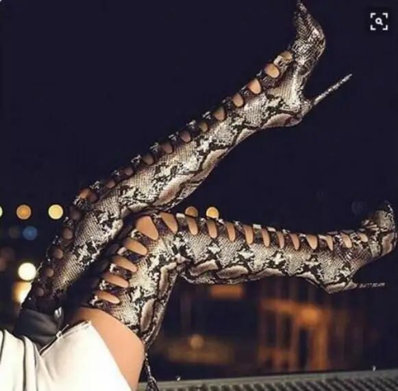 python print over the knee boots