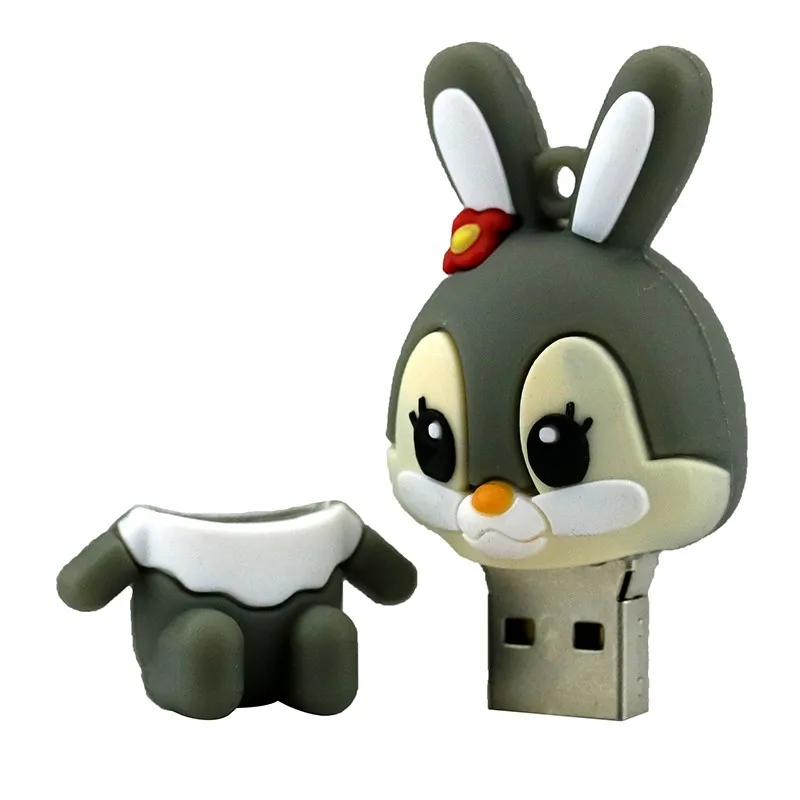 Мультфильм смешные USB флеш-накопители 16GB аниме милый usb-флеш накопитель в форме кролика 64GB персонализированный 32GB флеш-накопитель 4GB 8GB памяти диск подарки для девочек