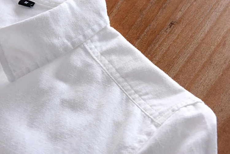 Новая весенняя белая тонкая дышащая Льняная мужская рубашка с длинными рукавами, Пляжная Повседневная Солнцезащитная хлопковая рубашка