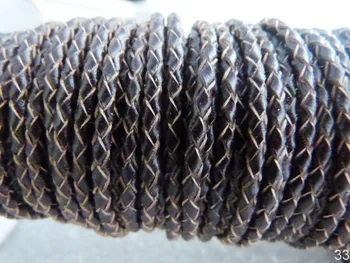 

2019# Bulk 50m/Roll Brown Briaded Leather Cord For Jewelry Making
