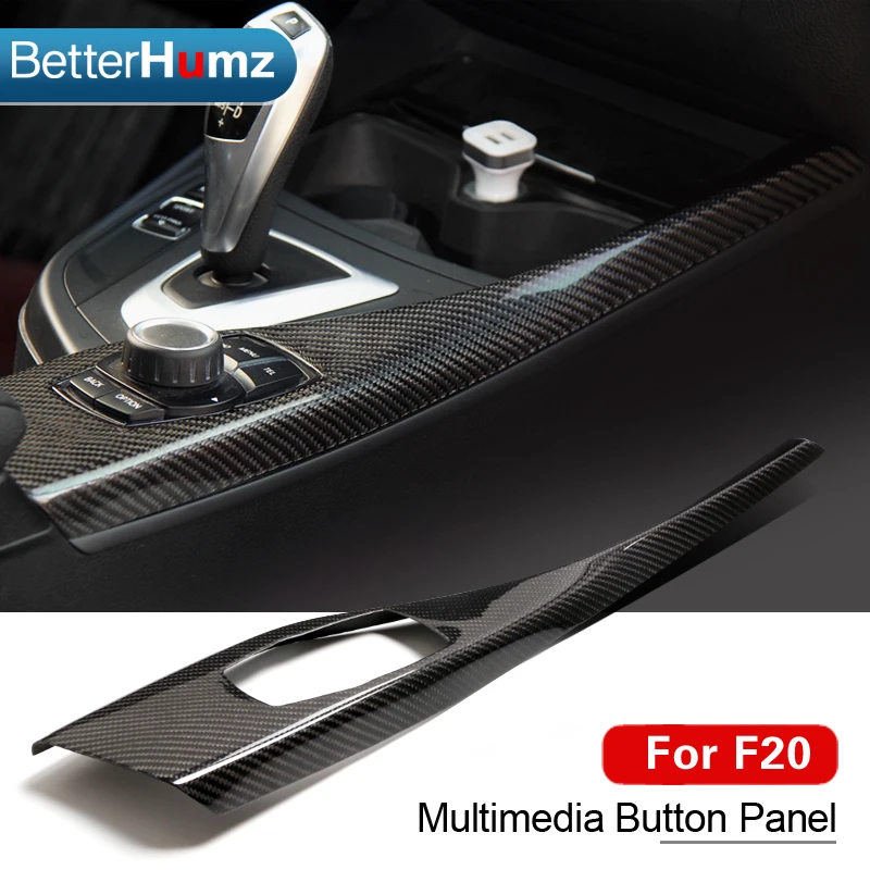 

For BMW F20 F21 Carbon Fiber Multimedia Button Panel Cover Interior Trim Car Styling Sticker 1 Series 116i 118i Accessories
