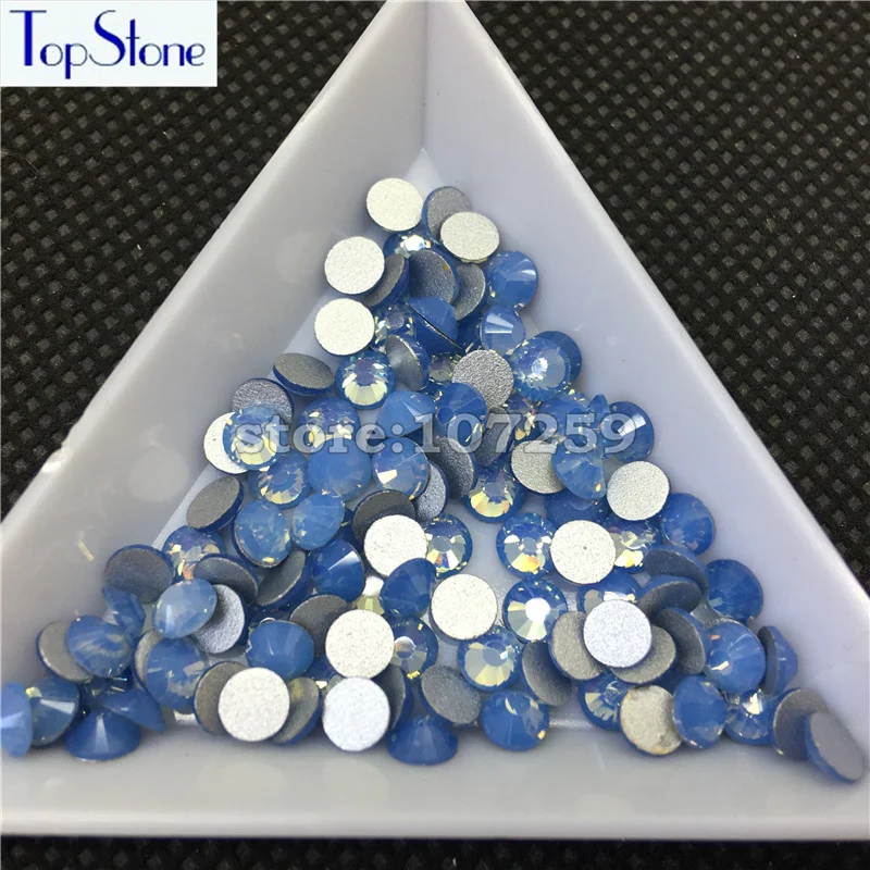 1440 шт./упак. Стразы без горячей фиксации голубой опал цвет ss3-ss20 стеклянные