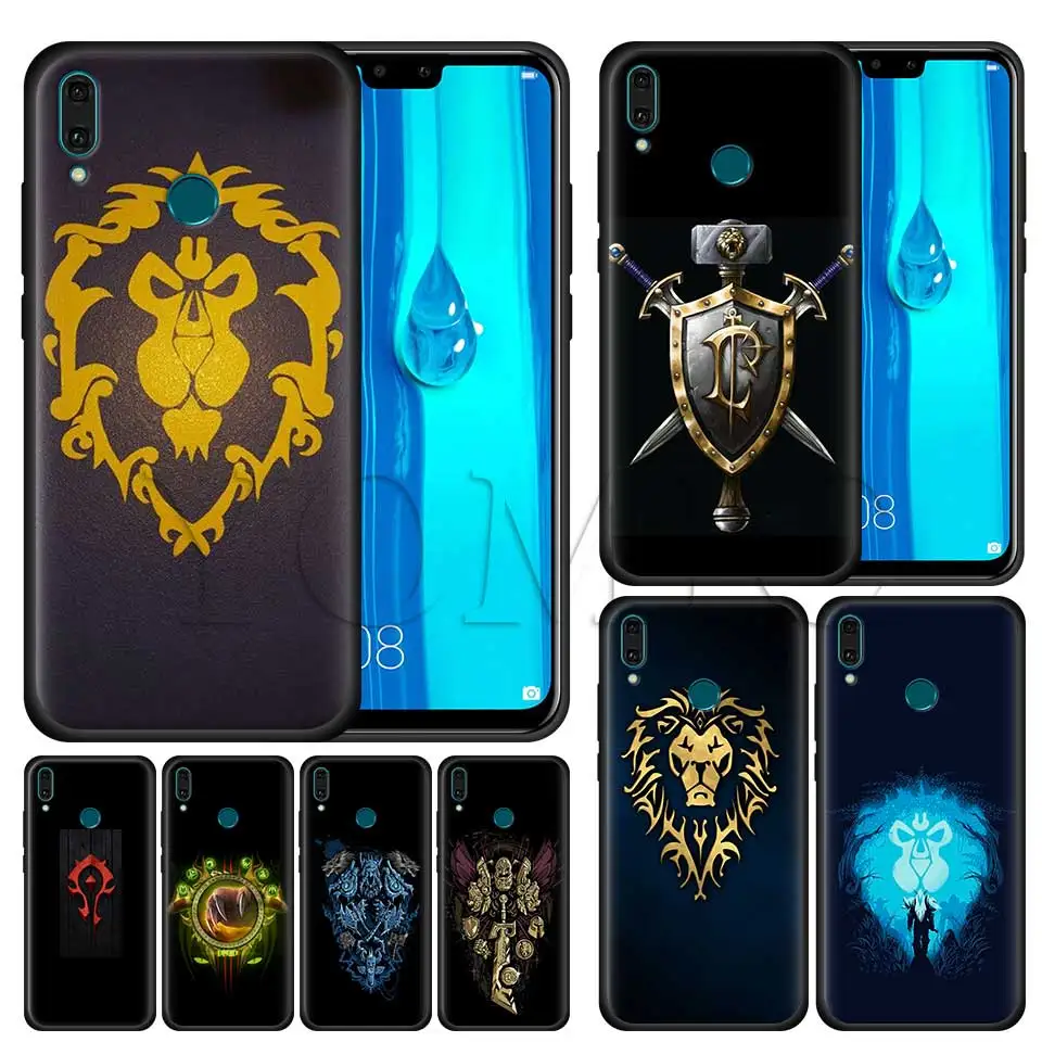 

World of Warcrafts wow logo Black Case for Huawei Honor Y9 Y7 Y6 Y5 2019 Honor 20 Pro 10 20 Lite 8X V20 Silicone Case
