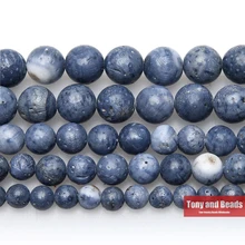 Perles de corail bleu en vrac, pierre naturelle, cordon de 15 pouces, taille au choix 6 8 10 12 MM, pour la fabrication de bijoux