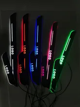 eOsuns LED moving door scuff Nerf Bars & Running Boards door sill light plate overlays linings for volvo xc90