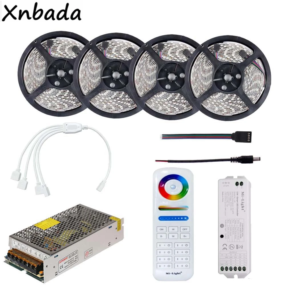 

DC12V RGB Led Strip Light 2835SMD 60Leds/m With Milight B8 8-Zone RGB Led Controller Power Supply Driver Kit 5M 10M 15M 20M