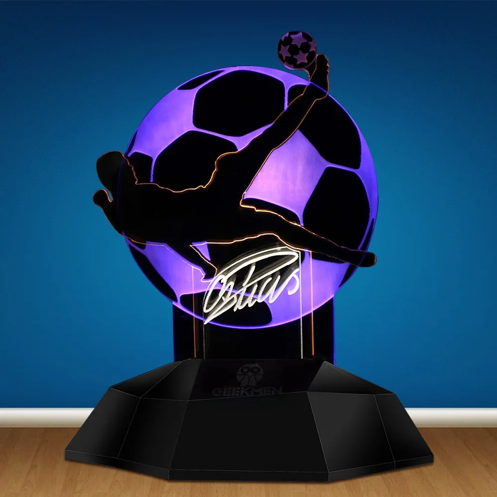 CR7 Криштиано Роналдо ударный мяч 3D линия лампа футболист Новинка светодиодный ночник настольная лампа 3D Оптическая иллюзия свет