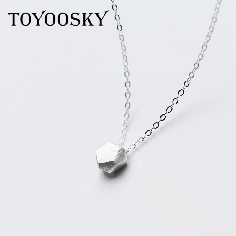 

925 Sterling Silver Polygon Geometry Drawing Minimalist Pendant Choker Necklace Women Girl Accessories Party Birthday Gift