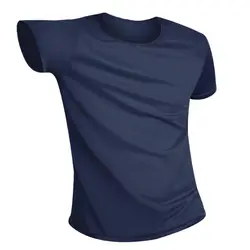 Мужская Однотонная футболка с короткими рукавами, Жидкостная, супергидрофобная, с круглым вырезом для лета-MX8