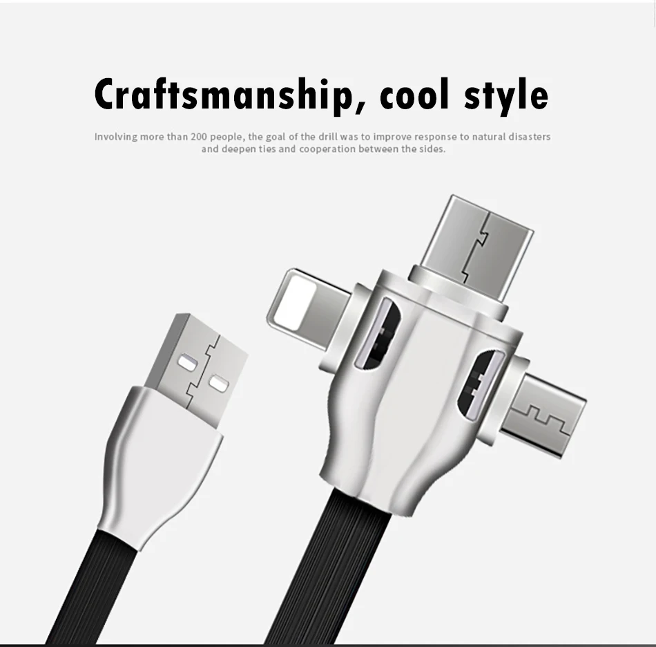 NOHON 3 in 1 USB Cable 8 Pin Micro USB Type C Cable For iPhone 8 7 Plus X XS MAX XR Fast Charging For Samsung Android Phone Cord (3)