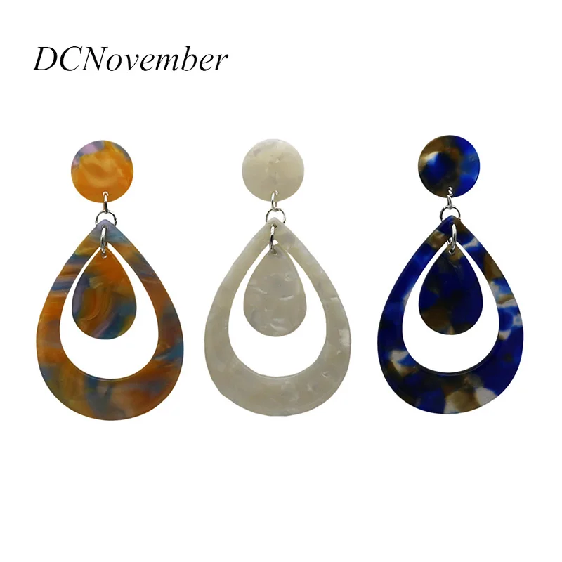 

Double Drop Fashion Acetate Earrings Women Resin Jewelry Super Sales Popular Water Drop For Women Wedding Earring