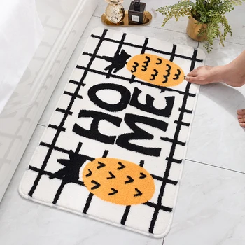 

Fussmatte Eingang Thick Flocking Door Mats Home Bathroom Furry Rug Absorbent Non-slip Kitchen Floor Doormat Pineapple + Letter