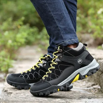 

Casual Shoes For Men Winter Snow Warm Comfortable Breathable Lace Up Leather Waterproof High Top Male Shoes Outdoor Men Boots