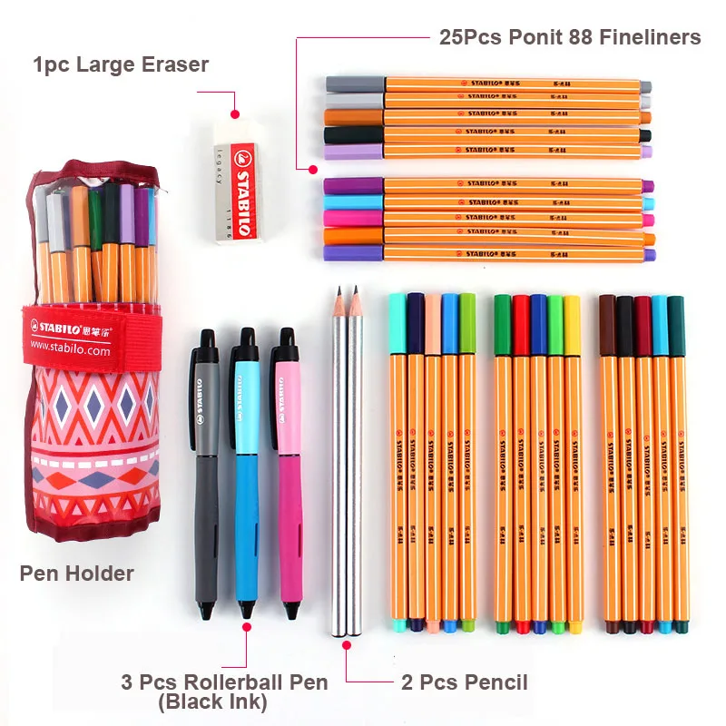 Stabilo Point 88 Fineliner ручки 0,4 мм professional цвет книги по искусству маркер Multi ed 31 шт. ролик Набор для записи рисуйте наброски - Цвет: Stabilo Roller Set