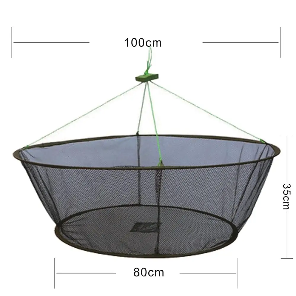 Диаметр: 1 М Высота: 35 СМ Небольшой Сетки: 4-6 ММ Портативный Складные Рыболовные Сети Сети литья Рыбы Креветки Раки Catcher Сетей FT0009